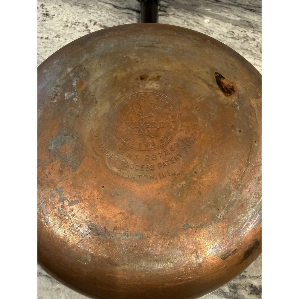 Vintage 1801 Revere Ware 2.5 Quart Sauce Pan W/Lid Copper Bottom Stainless USA